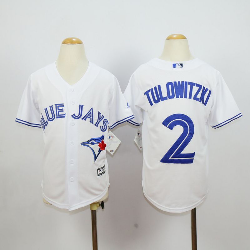 Youth Toronto Blue Jays 2 Tulowitzki White MLB Jerseys